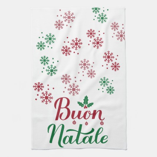 Buon Natale Italienisch Frohe Weihnachten Geschirrtuch (Vertikal)