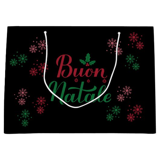 Buon Natale Italienisch Frohe Weihnachten Große Geschenktüte (Vorderseite)