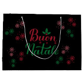 Buon Natale Italienisch Frohe Weihnachten Große Geschenktüte (Rückseite)
