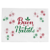 Buon Natale Italienisch Frohe Weihnachten Große Geschenktüte (Rückseite)