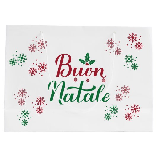 Buon Natale Italienisch Frohe Weihnachten Große Geschenktüte (Rückseite)