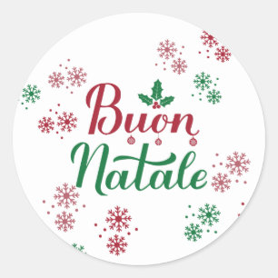 Buon Natale Italienisch Frohe Weihnachten Runder Aufkleber