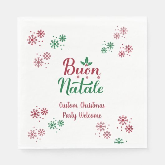 Buon Natale Italienisch Frohe Weihnachten Serviette (Vorderseite)