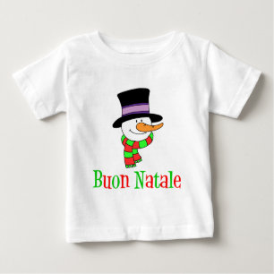Buon Natale Italienisch Frohe Weihnachten Snowman  Baby T-shirt
