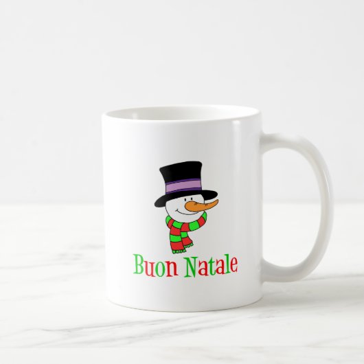 Buon Natale Italienisch Frohe Weihnachten Snowman Kaffeetasse (Rechts)