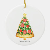 Buon Natale Italienisch Frohe Weihnachtspizza Slic Keramik Ornament (Vorne)