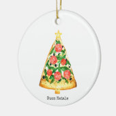 Buon Natale Italienisch Frohe Weihnachtspizza Slic Keramik Ornament (Links)