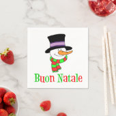 Buon Natale Italienisch Frohe Weihnachtsschneemann Serviette (Beispiel)