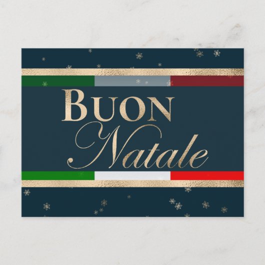 Buon Natale Italienische Fahne zu blauen Weihnacht Postkarte (Vorderseite)
