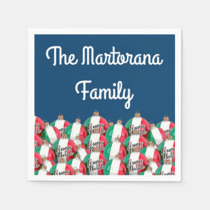Buon Natale Italienische Fahnen Ornamente Napkins Serviette
