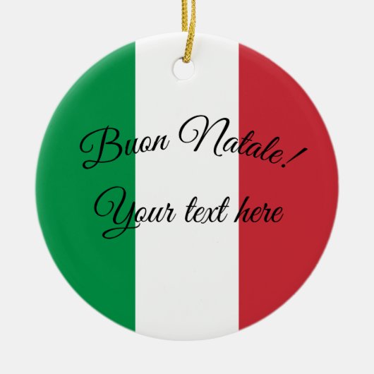 Buon Natale italienische Flagge Keramikornament (Vorne)