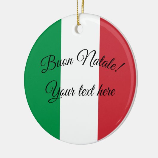 Buon Natale italienische Flagge Keramikornament (Links)