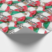 Buon Natale Italienische Flaggenverzierungen Geschenkpapier (Ecke)