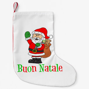 Buon Natale Italienischer Weihnachtsfest Strumpf Kleiner Weihnachtsstrumpf