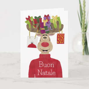 Buon Natale, Italienischer Weihnachtsgeschenke Ren Feiertagskarte