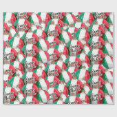 Buon Natale Italienisches Flag Ornamente Umschlagp Geschenkpapier (Flach)