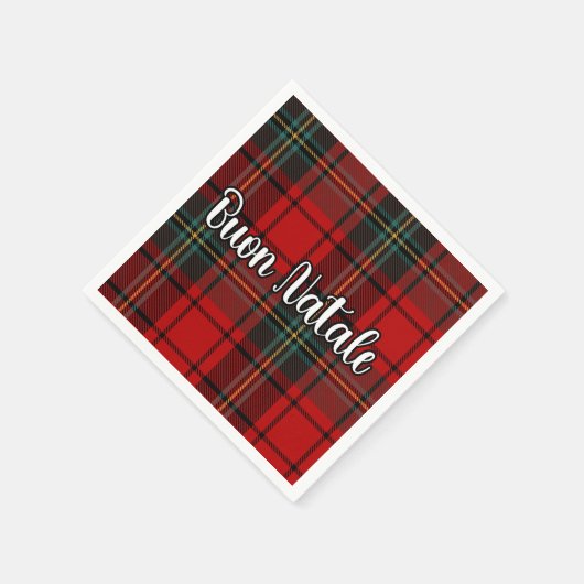 Buon Natale Kariert Serviette (Ecke)