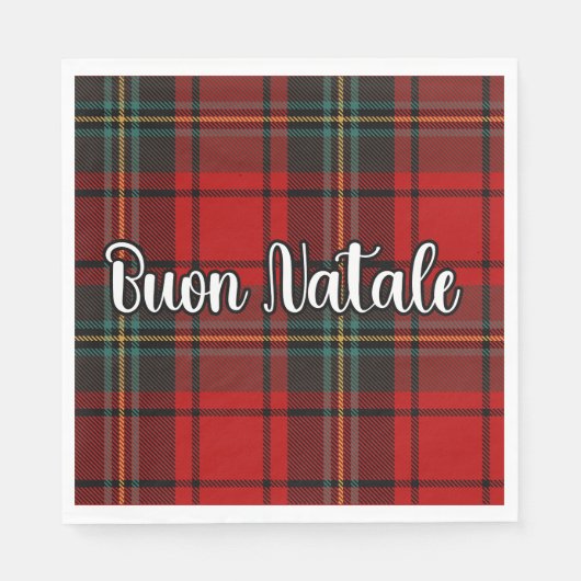 Buon Natale Kariert Serviette (Vorderseite)