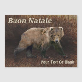 Buon Natale - Kodiak Bär auf Karibik-Pelz Magnetkarte (Vorderseite)