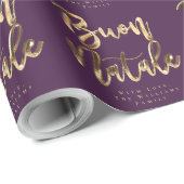 Buon Natale Lila Gold Weihnachtskrippe Italienisch Geschenkpapier (Rolleneckpunkt)