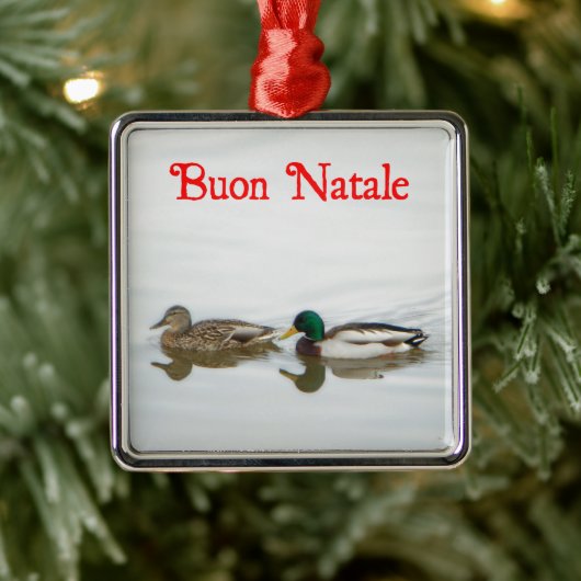 Buon Natale - Mallards Silbernes Ornament (Baum)
