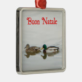 Buon Natale - Mallards Silbernes Ornament (Rechts)