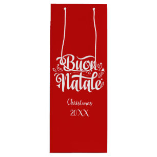 Buon Natale Merry Christmas Geschenktüte Für Weinflaschen