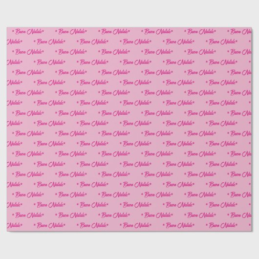 Buon Natale Merry Christmas Pink Geschenkpapier (Flach)