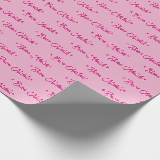 Buon Natale Merry Christmas Pink Geschenkpapier (Ecke)