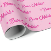 Buon Natale Merry Christmas Pink Geschenkpapier (Rolleneckpunkt)