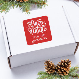 Buon Natale Merry Christmas Quadratischer Aufkleber