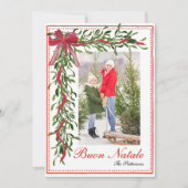 Buon Natale Mistletoe Italienisches Weihnachtsfest Feiertagskarte (Vorderseite)