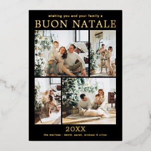 Buon Natale Multi Foto Gold Folien Feiertagskarte