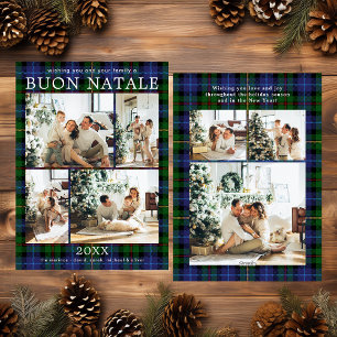 Buon Natale Multi Foto Green Kariert Feiertagskarte