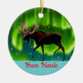 Buon Natale - Northern Lights Elche Keramikornament (Vorne)