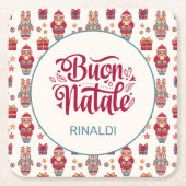 Buon Natale Personalisiert Rechteckiger Pappuntersetzer (Vorderseite)