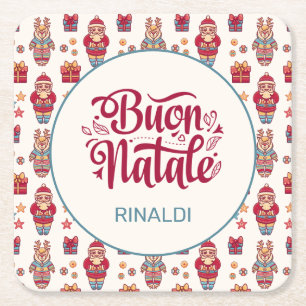 Buon Natale Personalisiert Rechteckiger Pappuntersetzer