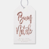 Buon Natale Pink Rose Gold Italienische Weihnachte Geschenkanhänger (Vorderseite)