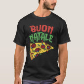 Buon Natale Pizza Funny Italian Christmas Lights G T-Shirt (Vorderseite)