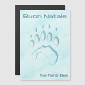 Buon Natale - Polar Bear Paw Print Magnetkarte (Vorne/Hinten)