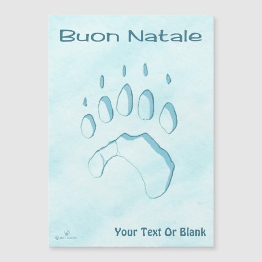 Buon Natale - Polar Bear Paw Print Magnetkarte (Vorderseite)