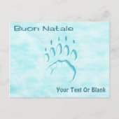 Buon Natale - Polar Bear Paw Print Postkarte (Vorderseite)