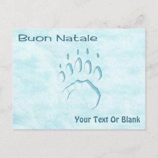 Buon Natale - Polar Bear Paw Print Postkarte (Vorderseite)