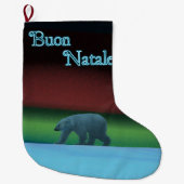 Buon Natale - Polar Lights Polar Bear Großer Weihnachtsstrumpf (Vorderseite)
