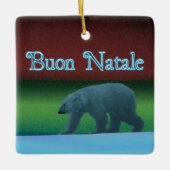 Buon Natale - Polar Lights Polar Bear Keramikornament (Vorderseite)
