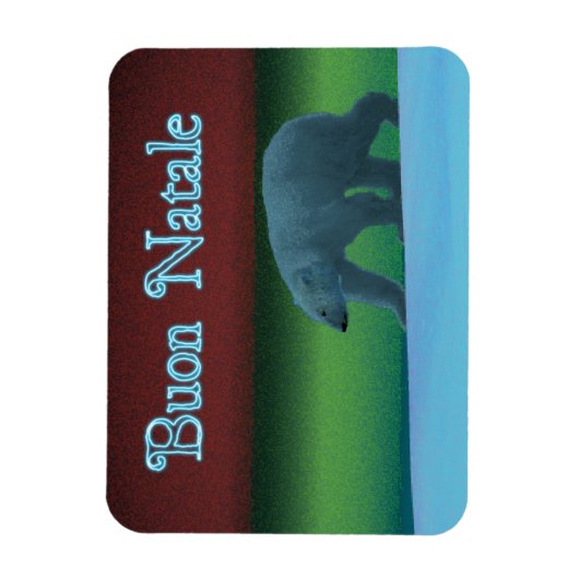 Buon Natale - Polar Lights Polar Bear Magnet (Vertikal)