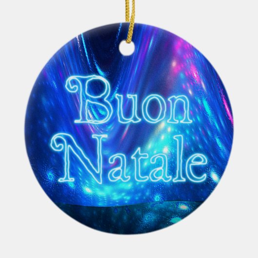 Buon Natale - Qaanaq - Nordlichter Keramik Ornament (Vorne)