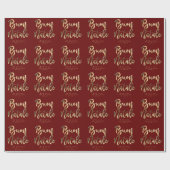 Buon Natale Red Gold Weihnachtskrippe Italienisch Geschenkpapier (Flach)