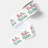 Buon Natale Red Green Satinband (Rückseite)