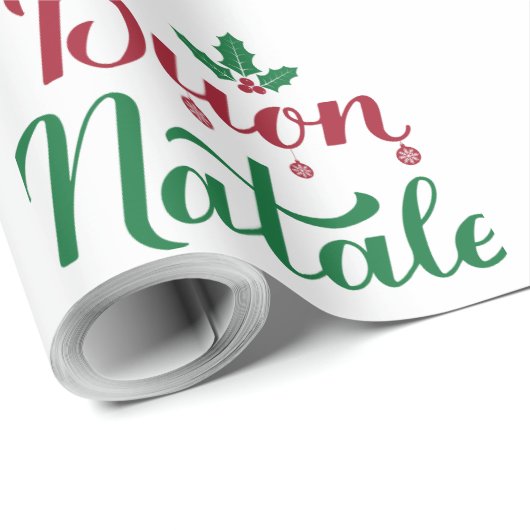 Buon Natale Red und Green Christmas Geschenkpapier
